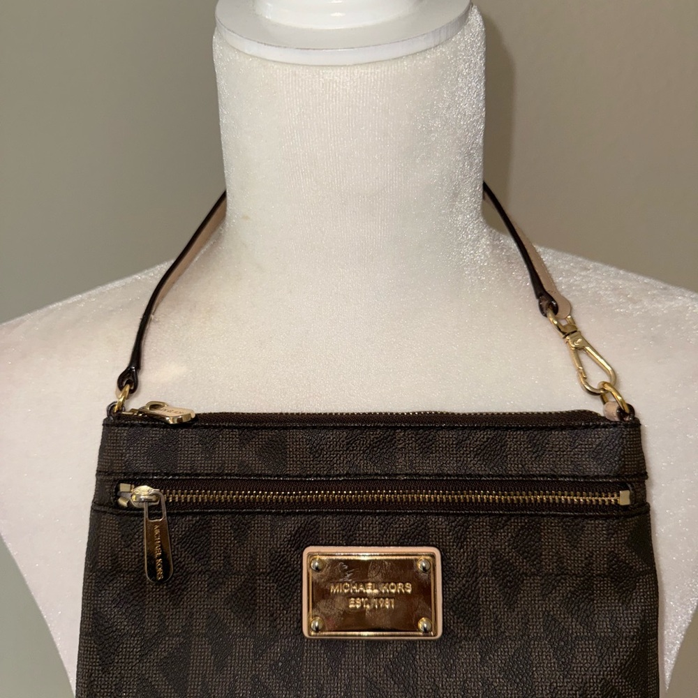 Michael Kors Brown Mini Bag with Gold Hardware
